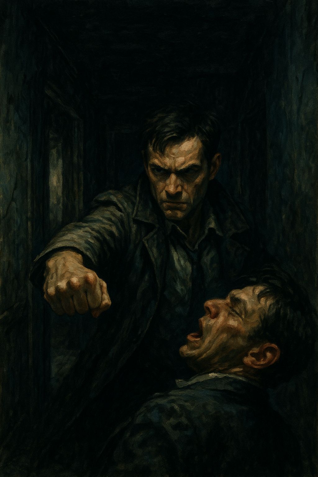 man punches man in face
