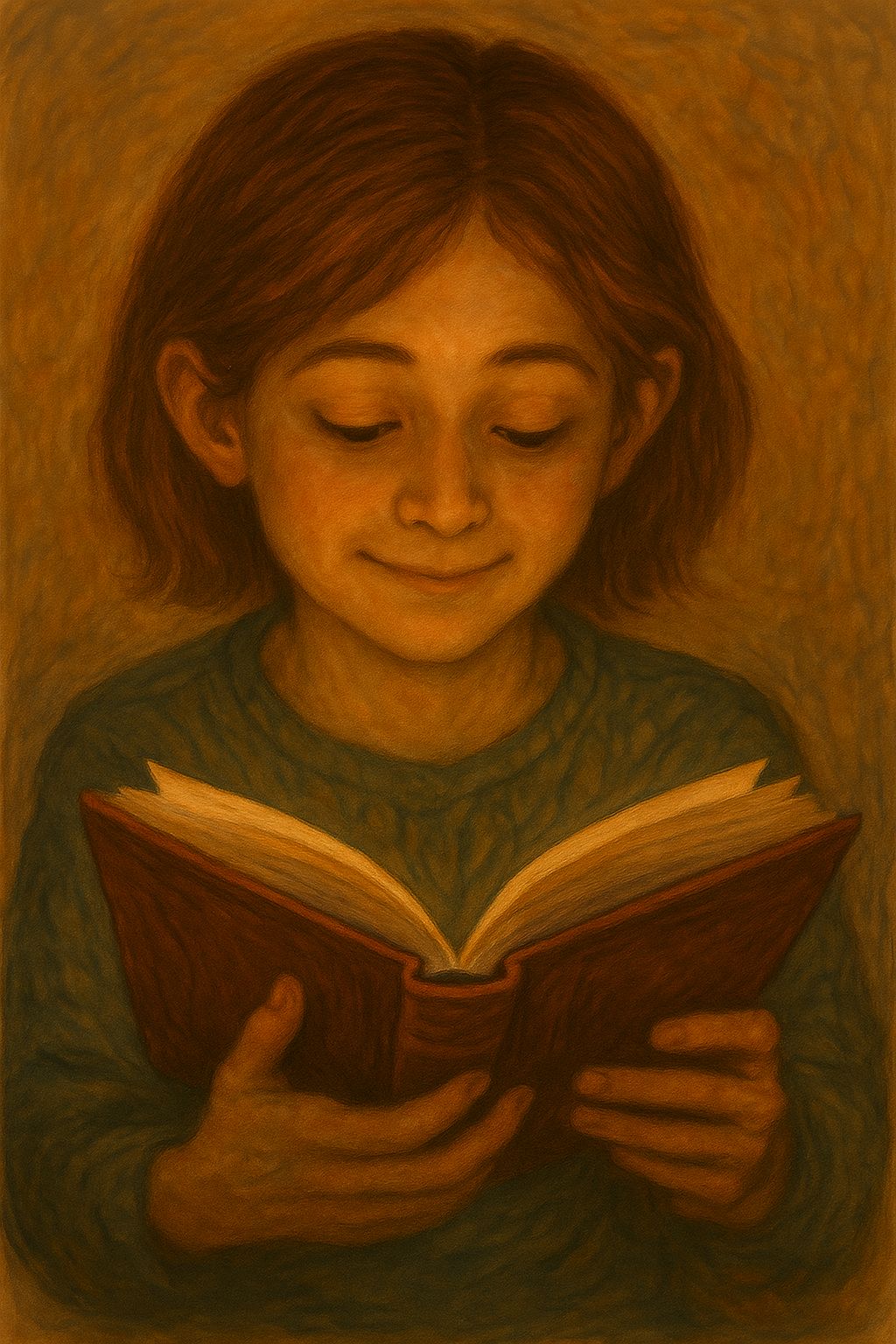child reading a book
